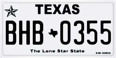 TX license plate BHB0355