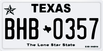 TX license plate BHB0357