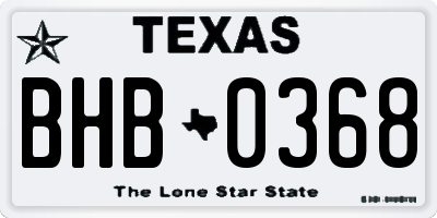 TX license plate BHB0368