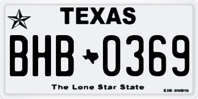 TX license plate BHB0369