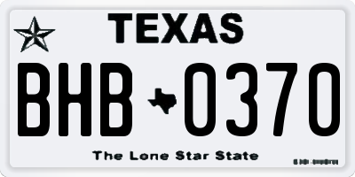 TX license plate BHB0370