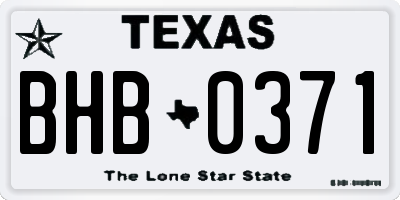 TX license plate BHB0371