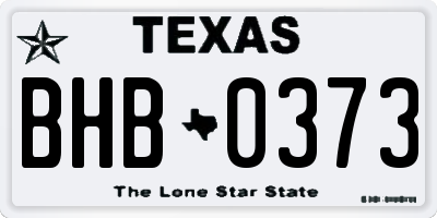 TX license plate BHB0373