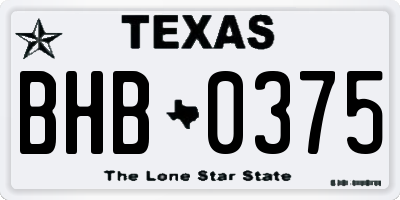 TX license plate BHB0375