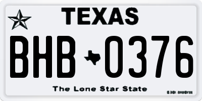 TX license plate BHB0376