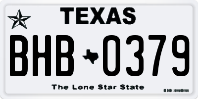TX license plate BHB0379