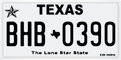 TX license plate BHB0390