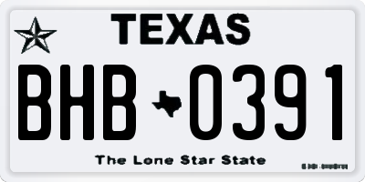 TX license plate BHB0391