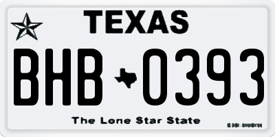 TX license plate BHB0393