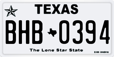 TX license plate BHB0394