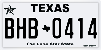 TX license plate BHB0414