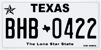 TX license plate BHB0422