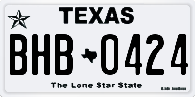 TX license plate BHB0424