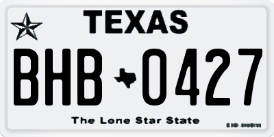 TX license plate BHB0427