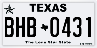 TX license plate BHB0431