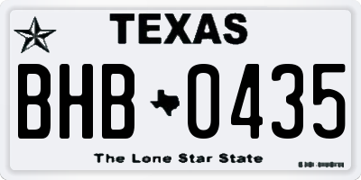TX license plate BHB0435