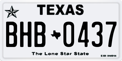 TX license plate BHB0437