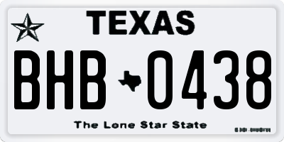 TX license plate BHB0438