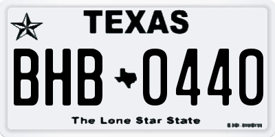 TX license plate BHB0440