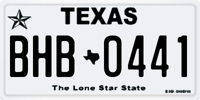 TX license plate BHB0441