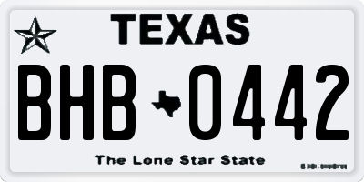 TX license plate BHB0442