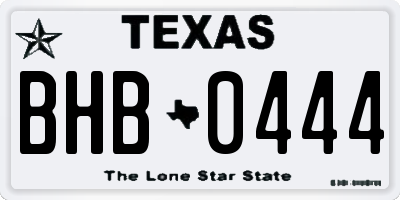 TX license plate BHB0444