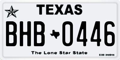 TX license plate BHB0446