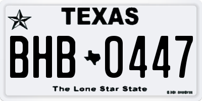 TX license plate BHB0447
