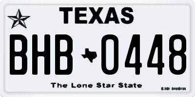 TX license plate BHB0448