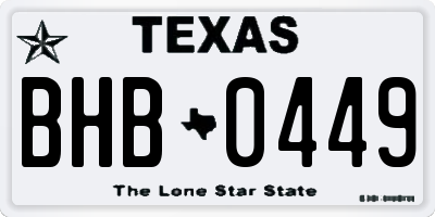 TX license plate BHB0449