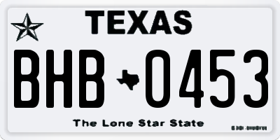 TX license plate BHB0453