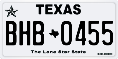 TX license plate BHB0455