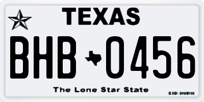 TX license plate BHB0456
