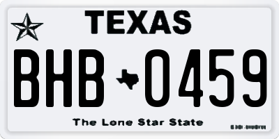 TX license plate BHB0459