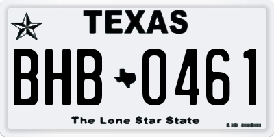 TX license plate BHB0461