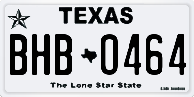 TX license plate BHB0464