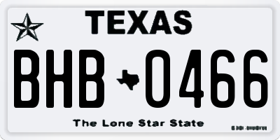TX license plate BHB0466