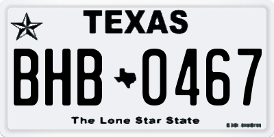 TX license plate BHB0467