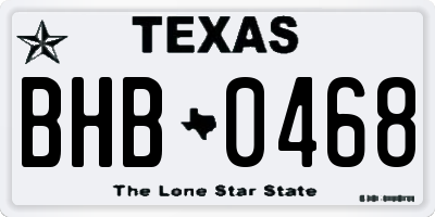 TX license plate BHB0468