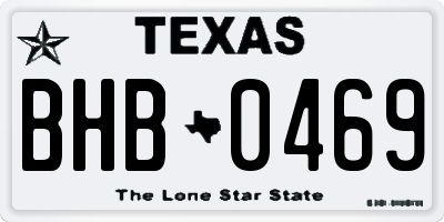 TX license plate BHB0469