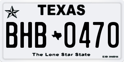 TX license plate BHB0470