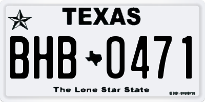 TX license plate BHB0471