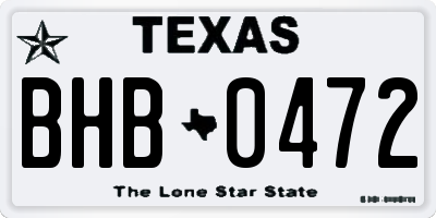 TX license plate BHB0472