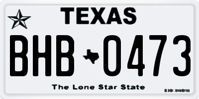 TX license plate BHB0473