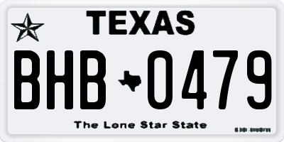 TX license plate BHB0479