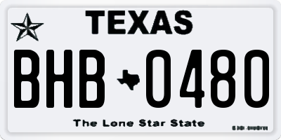 TX license plate BHB0480