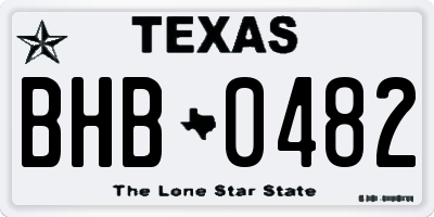 TX license plate BHB0482
