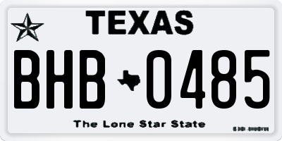 TX license plate BHB0485