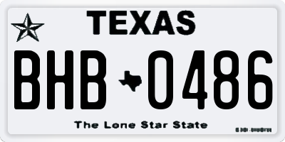 TX license plate BHB0486