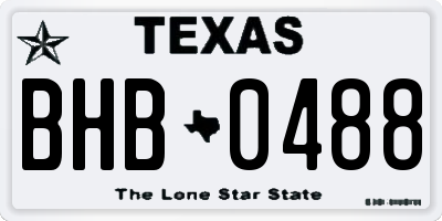 TX license plate BHB0488